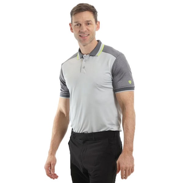 Island Green Herr Golf Polotröja L Silvergrå/Kol Silver Grey/Charcoal L