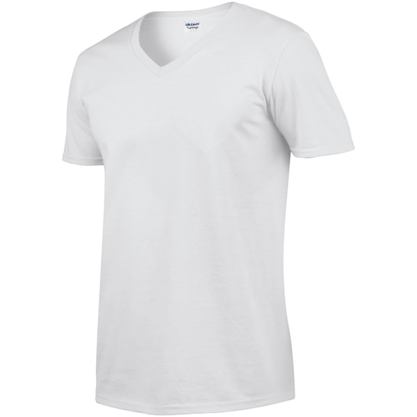 Gildan Soft Style V-halsad kortärmad T-shirt L Vit White L