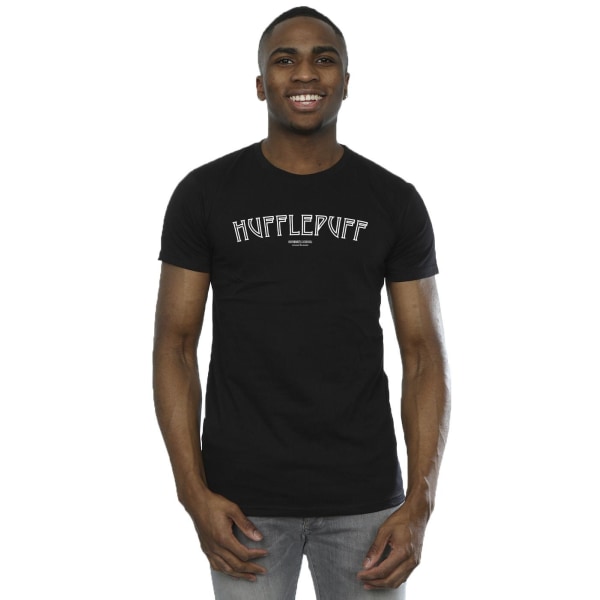Harry Potter T-shirt för män med Hufflepuff-logotyp, S, svart Black S