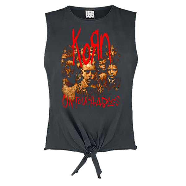 Amplified Dam/Kvinna Untouchables Korn Ärmlös T-shirt S Charcoal S