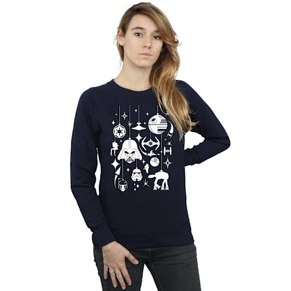 Star Wars Dam/Damer Jul Dekorationer Sweatshirt S Marinblå Navy Blue S
