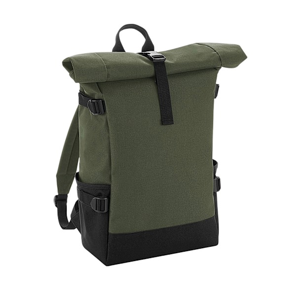 Bagbase Block Roll Top Ryggsäck One Size Olive/Black Olive/Black One Size