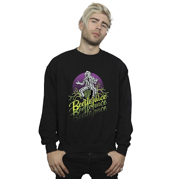 Beetlejuice Herr Lila Cirkel Sweatshirt 3XL Svart Black 3XL