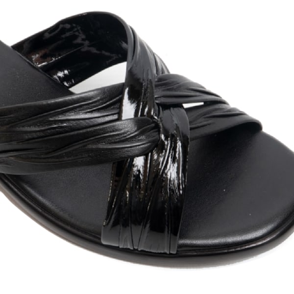 Boulevard Dam/Dam X Over Mule Sandaler 4 UK Svart Matt/Lack Black Matt/Patent 4 UK