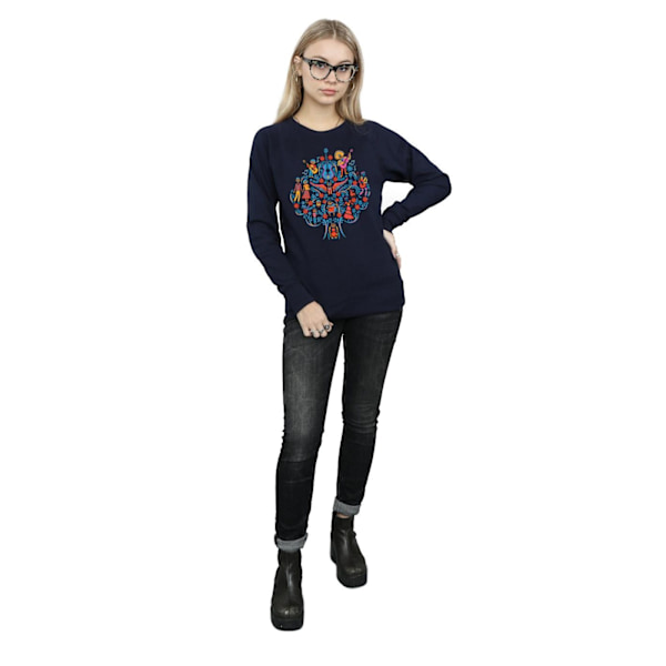 Disney Dam/Dam Coco Träd Mönster Sweatshirt XXL Marinblå Navy Blue XXL