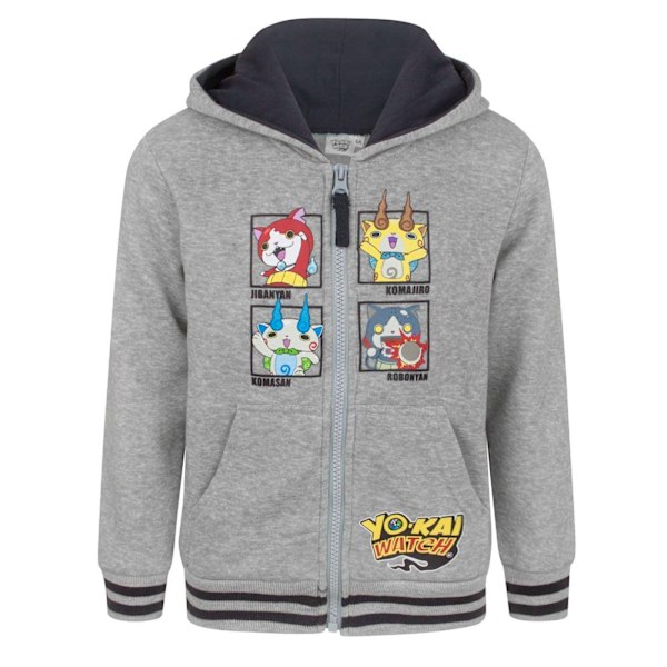 Yo-Kai Watch Pojkar Karaktärer Full Zip Hoodie 4 År Grå Melange Grey Melange 4 Years