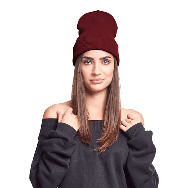 Yupoong Flexfit Unisex Heavyweight Lång Beanie Vintermössa One S Maroon One Size