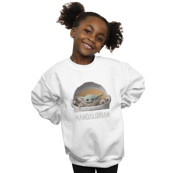 Star Wars Girls The Mandalorian The Child Pod Sweatshirt 5-6 år White 5-6 Years