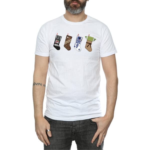Star Wars Herr Julstrumpor T-Shirt M Vit White M