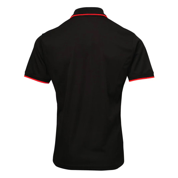 Premier Herr Coolchecker Contrast Pique Polo Shirt S Svart/Röd Black/Red S