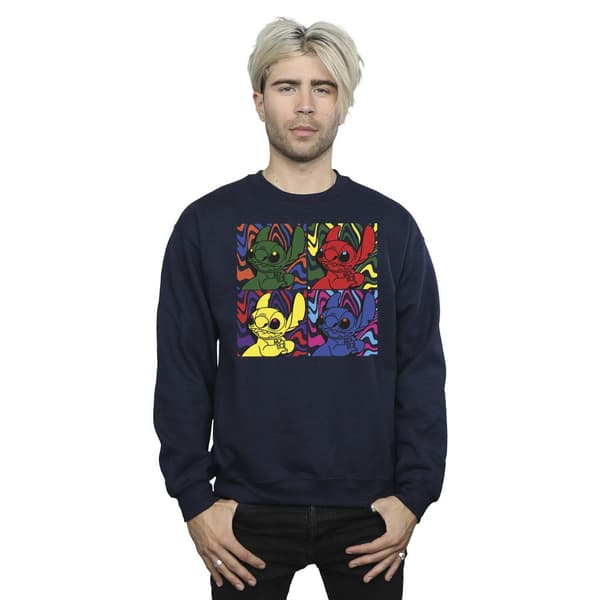 Disney Herr Lilo & Stitch Pop Art Sweatshirt S Marinblå Navy Blue S