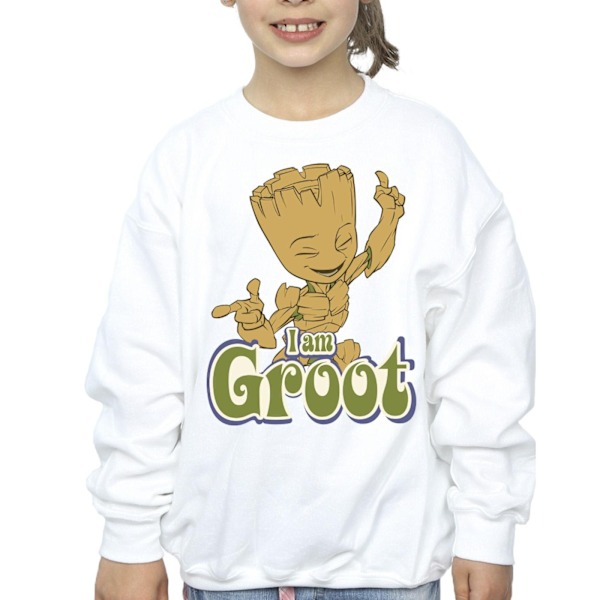 Guardians Of The Galaxy Flickor Groot Dansande Sweatshirt 3-4 År White 3-4 Years