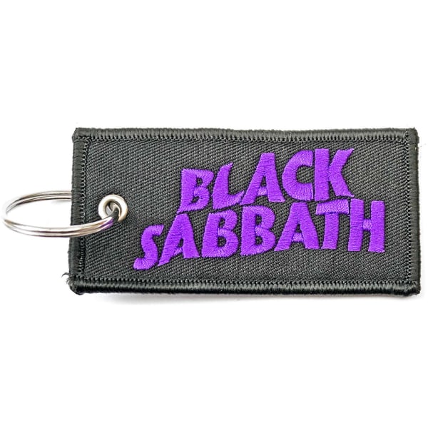 Black Sabbath Wavy Logo Dubbelsidig Patch Nyckelring One Size Bla Black/Purple/Silver One Size