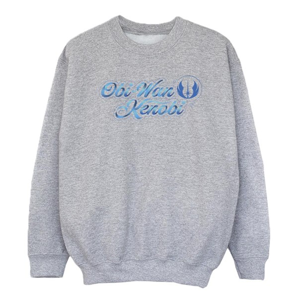 Star Wars Girls Obi-Wan Kenobi Ribbon Font Sweatshirt 9-11 år Sports Grey 9-11 Years