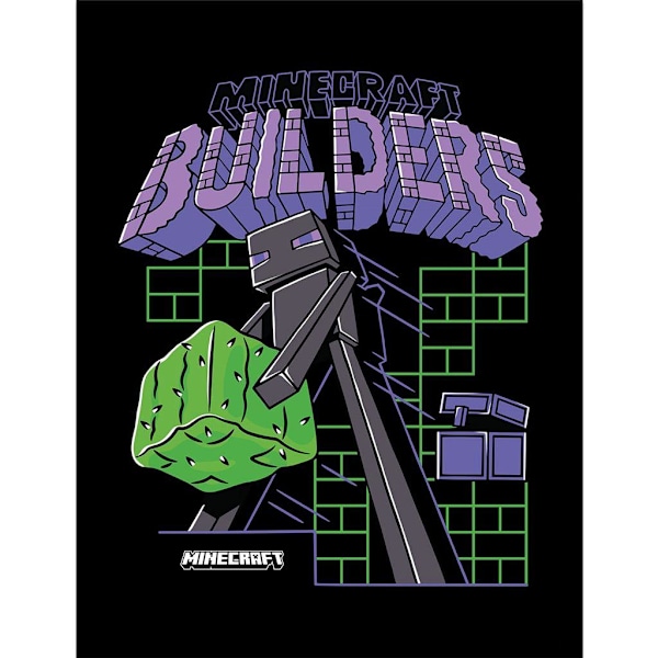 Minecraft Builders Inramad Poster 40cm x 30cm x 1.7cm Svart/Lila Black/Purple/Green 40cm x 30cm x 1.7cm