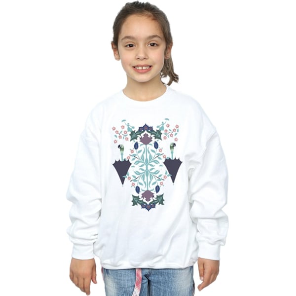 Disney Girls Mary Poppins Floral Collage Sweatshirt 9-11 år White 9-11 Years