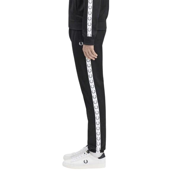 Fred Perry Herr Taped Joggingbyxor S Svart/Vit Black/White S