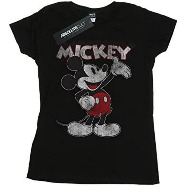 Disney Dam/Kvinnor Presenterar Mickey Mouse Bomull T-shirt XXL B Black XXL
