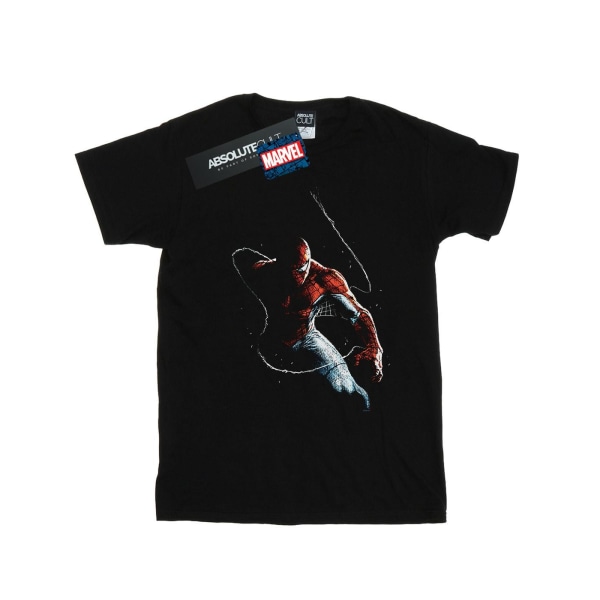Marvel Girls Spider-Man målar bomull T-shirt 5-6 år svart Black 5-6 Years