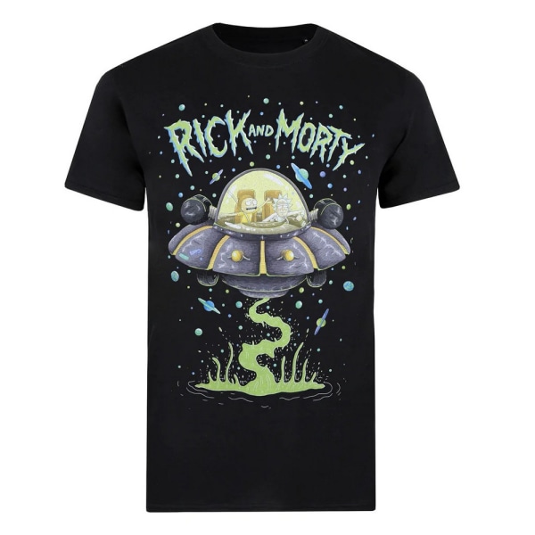 Rick And Morty Mens UFO T-Shirt XL Svart Black XL