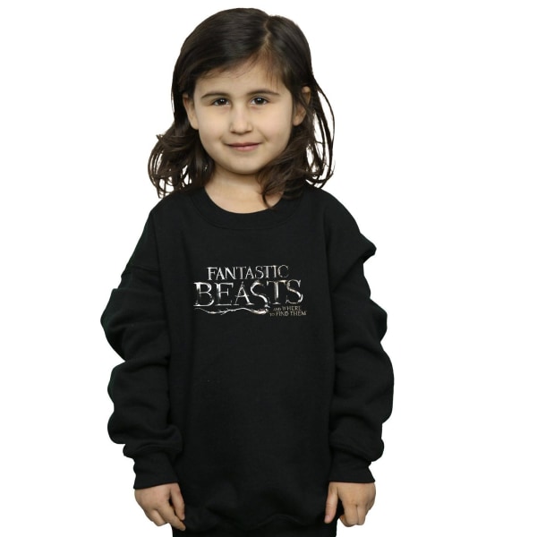 Fantastic Beasts Girls Text Logo Sweatshirt 5-6 Years Black Black 5-6 Years