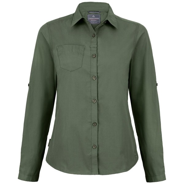 Craghoppers Womens/Ladies Expert Kiwi långärmad skjorta 10 UK Cedar Green 10 UK