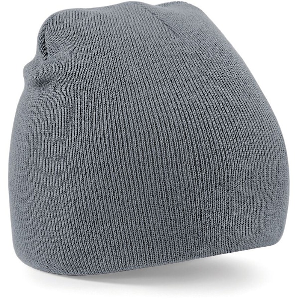 Beechfield Plain Basic Knitted Winter Beanie Hat One Size Graph Graphite Grey One Size