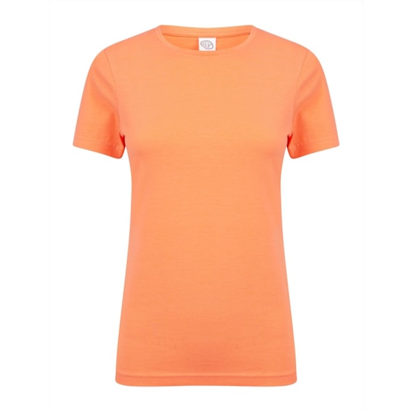 Skinni Fit Dam/Kvinnor Feel Good Stretch Kortärmad T-shirt Coral M