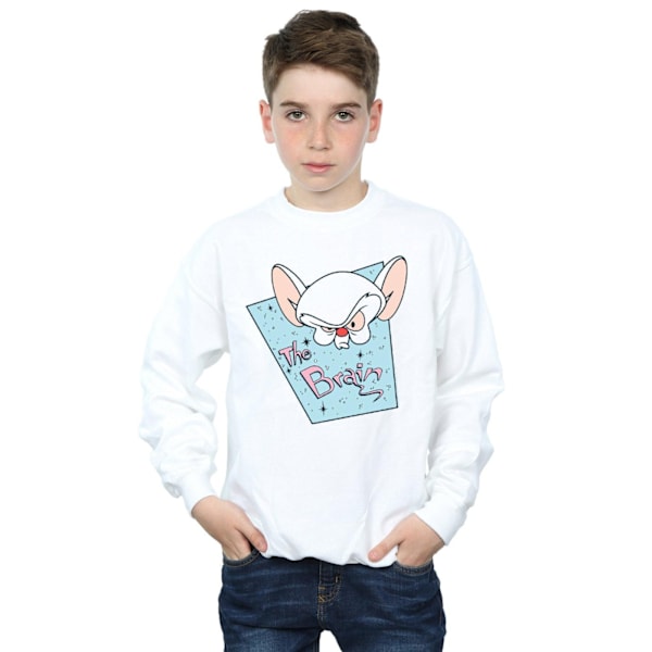 Animaniacs Boys The Brain Mugshot Sweatshirt 5-6 år Vit White 5-6 Years