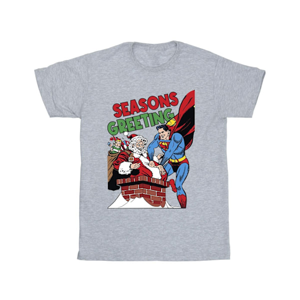 DC Comics Girls Superman Santa Comic Bomull T-shirt 7-8 år S Sports Grey 7-8 Years