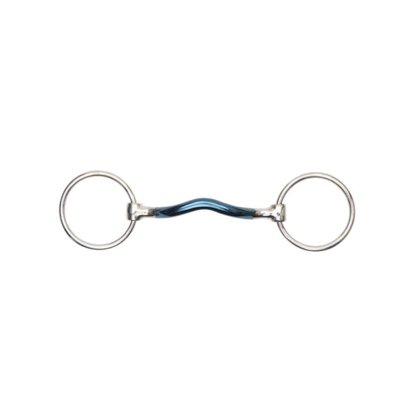 Shires Sweet Iron Mullen Mouth Horse Loose Ring Snaffle Bit 5,5 Blue 5.5in