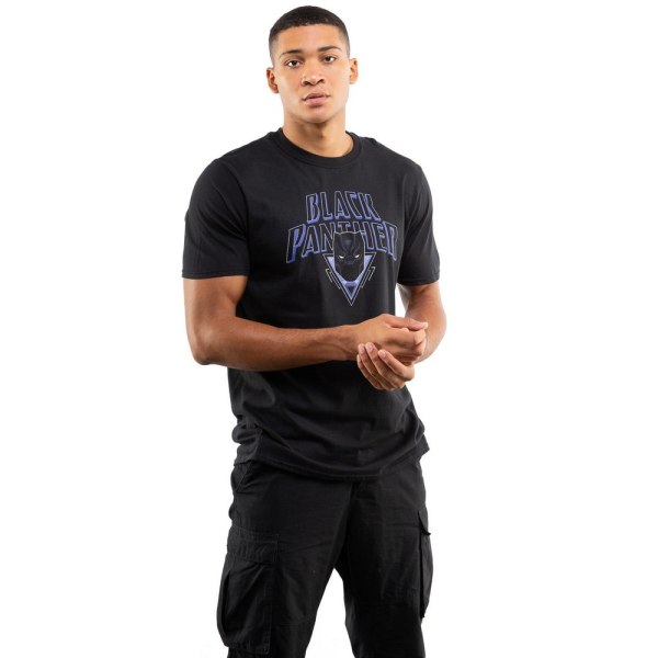 Black Panther Mens Shield Logo T-Shirt 4XL Svart Black 4XL