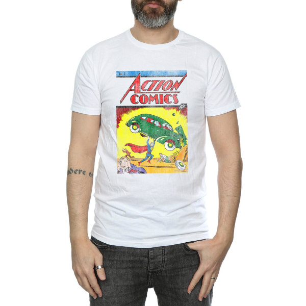 Superman Mens Action Comics Nr. 1 Cover Cotton T-Shirt 3XL Wh White 3XL