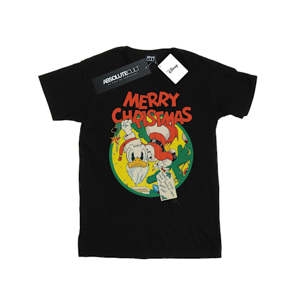 Disney Herr Donald Duck God Jul T-shirt L Svart Black L