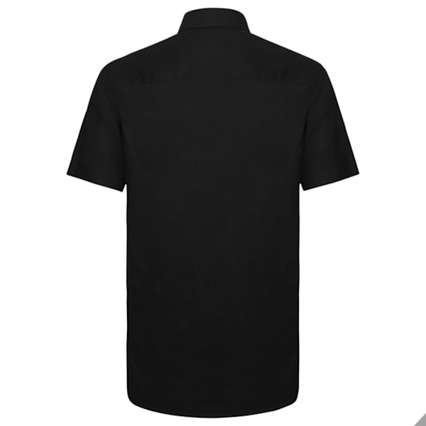 Russell Collection Herr Kortärmad Easy Care Skräddarsydd Oxford Black 17inch