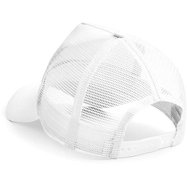 Beechfield Herr Halv Mesh Trucker Cap / Huvudbonad One Size Vit White/White One Size