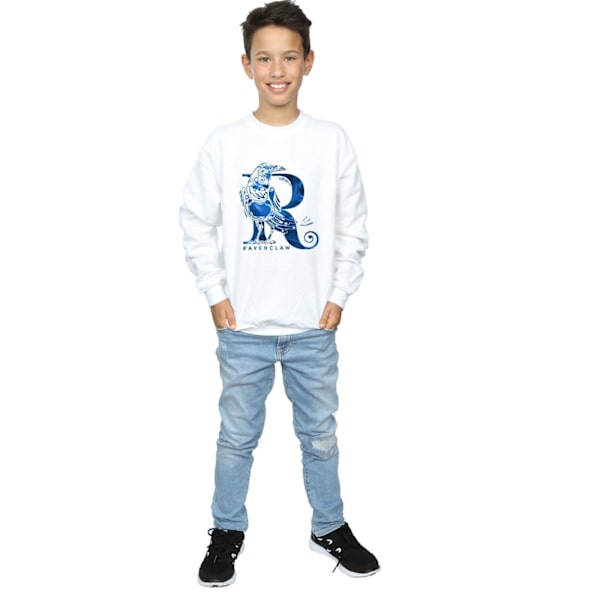 Harry Potter Pojkar Ravenclaw Raven Sweatshirt 7-8 År Vit White 7-8 Years