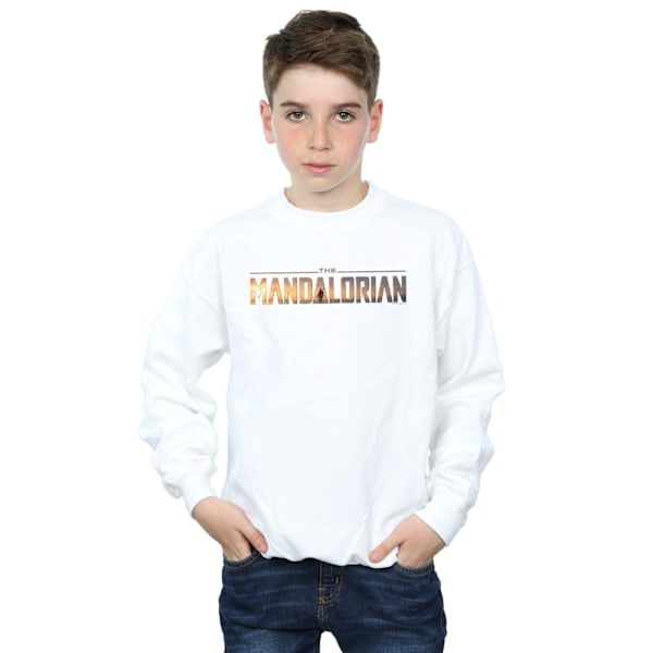 Star Wars Pojkar The Mandalorian Series Logotyp Sweatshirt 3-4 År White 3-4 Years