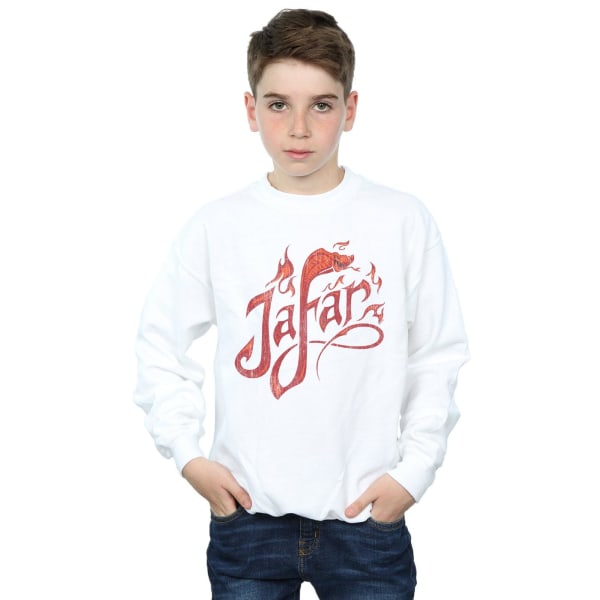 Disney Boys Aladdin Movie Jafar Flames Logo Sweatshirt 7-8 år White 7-8 Years