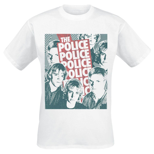 The Police Unisex Adult Half-Tone Face Bomull T-Shirt L Vit White L