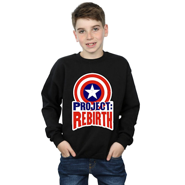 Marvel Boys Captain America Project Rebirth Sweatshirt 7-8 år Black 7-8 Years