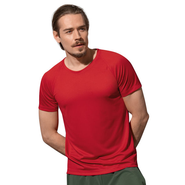 Stedman Active Raglan Mesh T-shirt 2XL Crimson Red för män Crimson Red 2XL