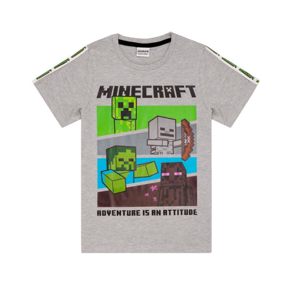 Minecraft Boys Short Pyjamas Set 10-11 Years Heather Grey/Black/ Heather Grey/Black/Green 10-11 Years