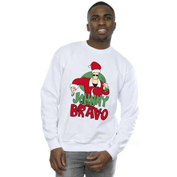 Johnny Bravo Herr Johnny Christmas Sweatshirt 4XL Vit White 4XL