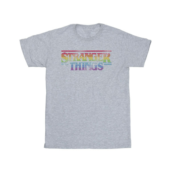 Netflix Girls Stranger Things Rainbow Dot Logo Bomull T-shirt 7 Sports Grey 7-8 Years