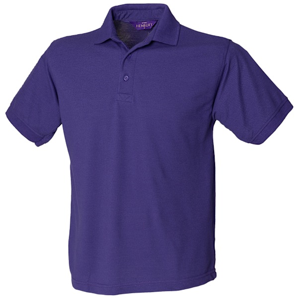 Henbury Herr Kortärmad 65/35 Pique Poloskjorta M Lila Purple M