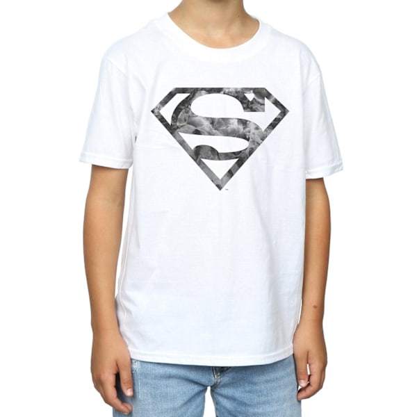 DC Comics Boys Superman Marble Logo T-Shirt 12-13 år Vit White 12-13 Years