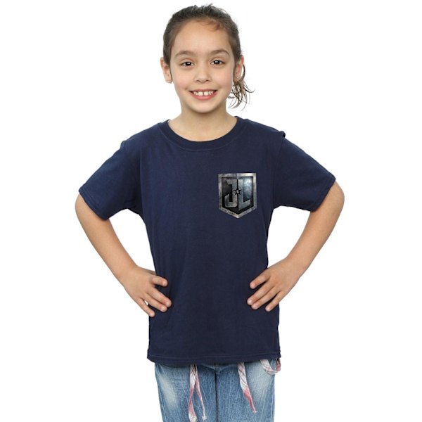 DC Comics Girls Justice League Movie Shield Faux Pocket Bomull Navy Blue 12-13 Years