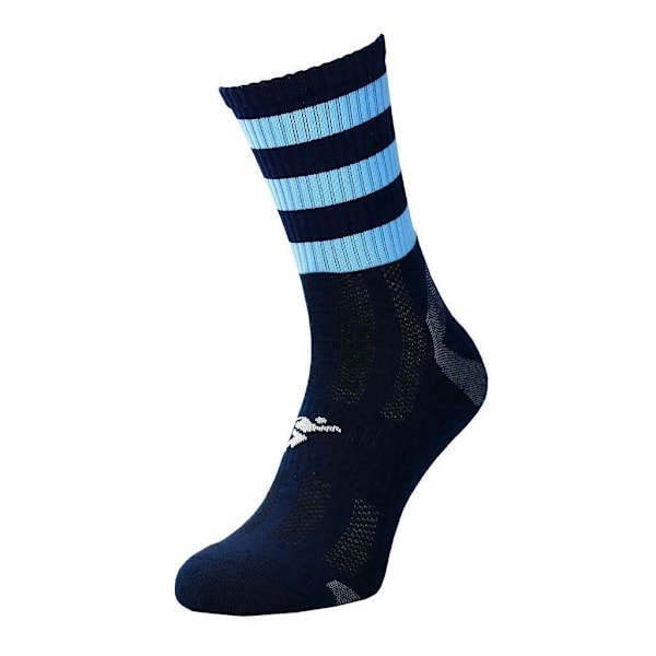 Precision Barn/Barn Pro Randiga Gaelic Mellanhöga Strumpor 12 UK Barn Navy/Sky Blue 12 UK Child-2 UK