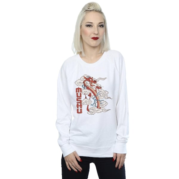 Disney Dam/Kvinnor Mulan Mushu Dragon Sweatshirt M Vit White M